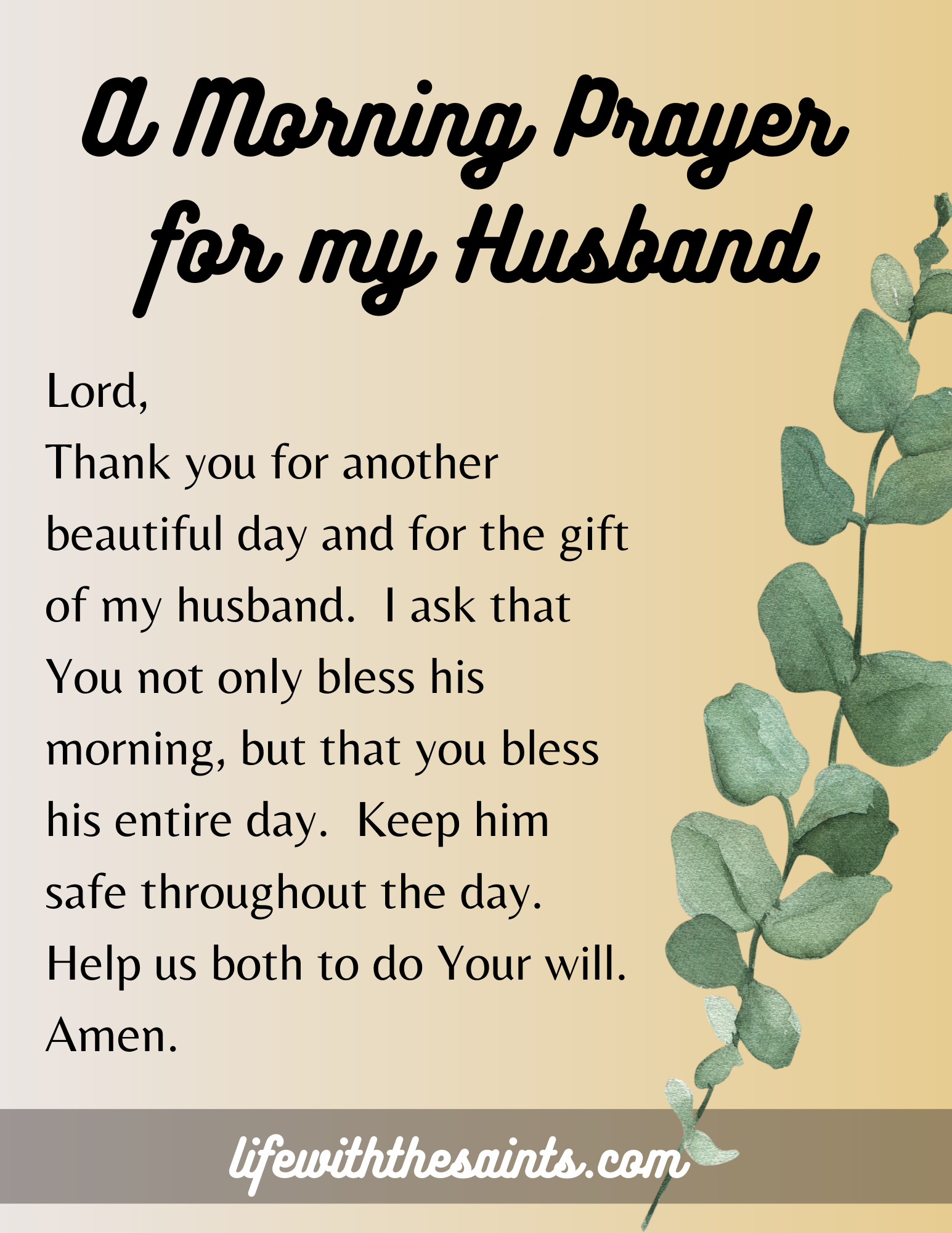 A Morning Prayer for My Husband - Life with the Saints